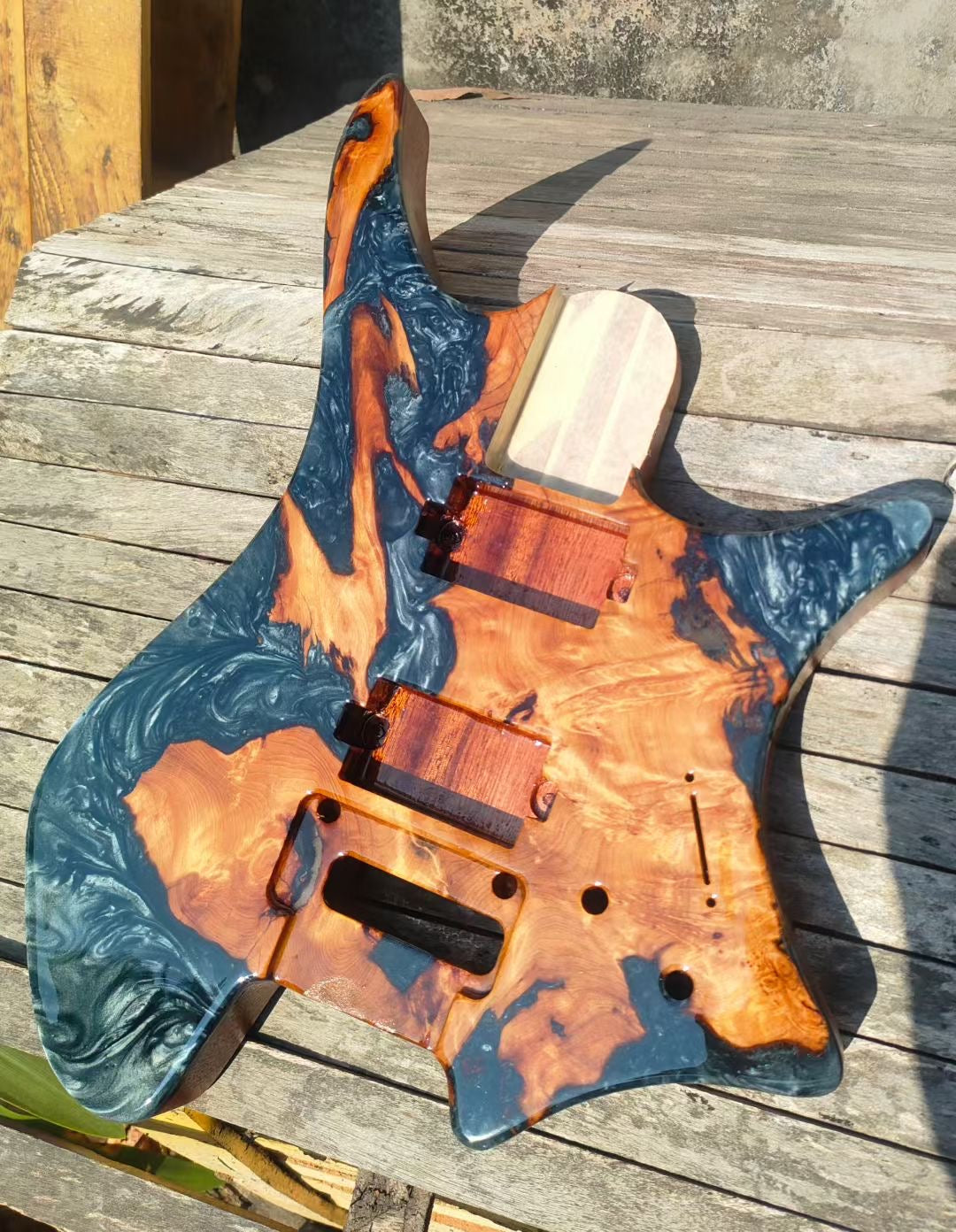 Exclusive Factory Gallery: Our Stunning Resin & Burl Top Guitar Bodies (1)