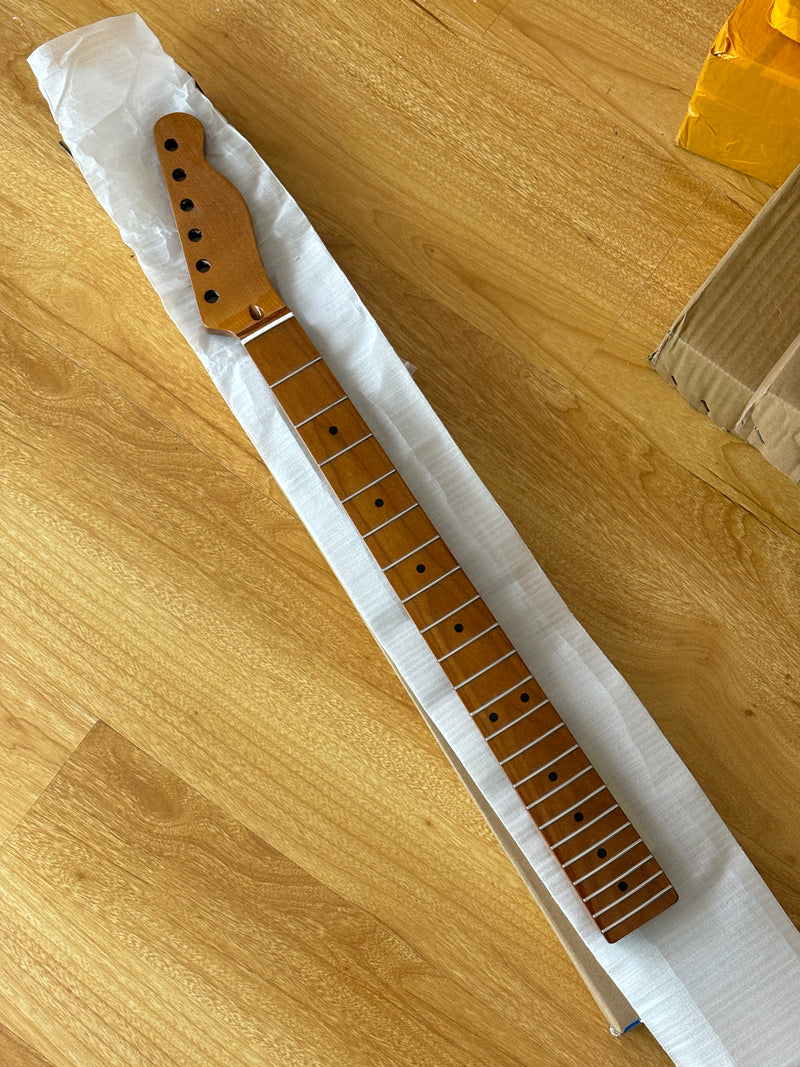 Roasted Maple Gloss TL Style Electric Guitar Neck with Stainless Steel Ball Frets (2030)