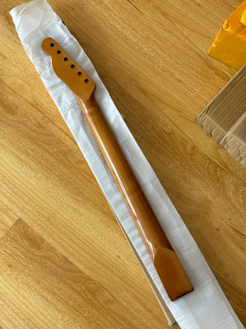 Roasted Maple Gloss TL Style Electric Guitar Neck with Stainless Steel Ball Frets (2030)