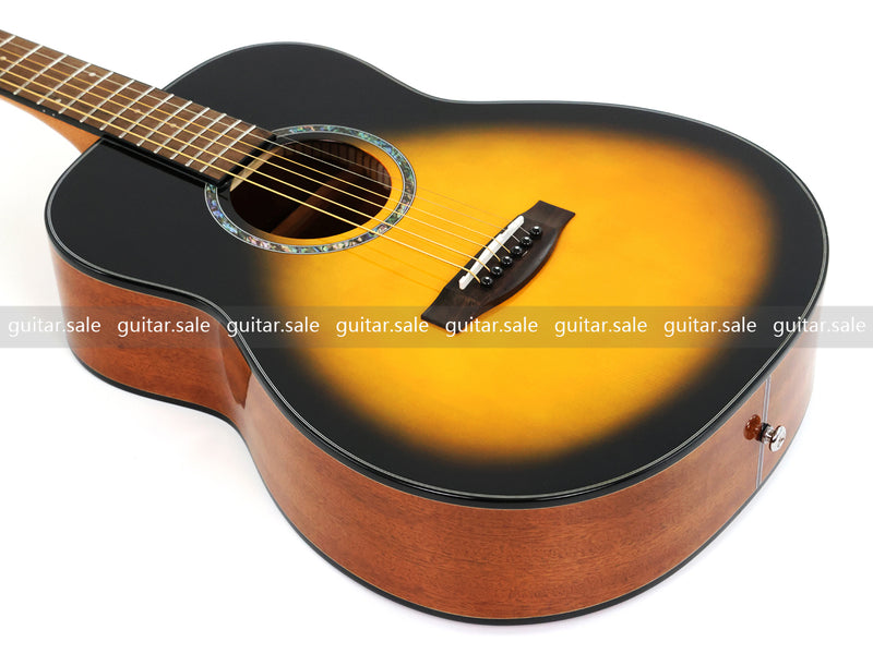 36 Inch GS Mini Style Travel Acoustic Guitar with Gloss Sunburst Finish (TY-021)