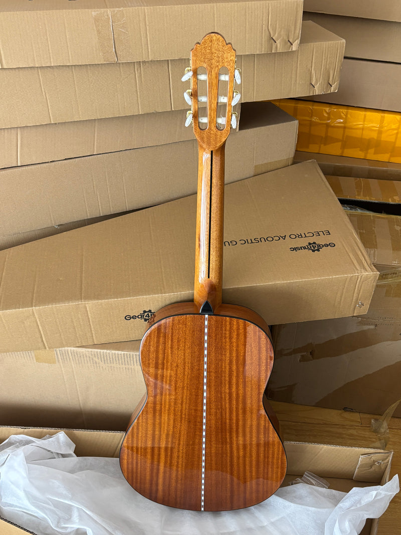 36 Inch Non-Cutaway Solid Spruce Top Classical Guitar with Gloss Finish (TY-036)