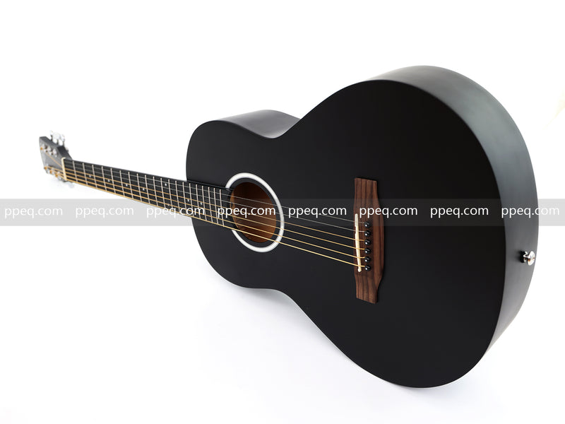 38-inch Acoustic Guitar with Modern Black Matte Finish - Slim Basswood Body (JY-381)