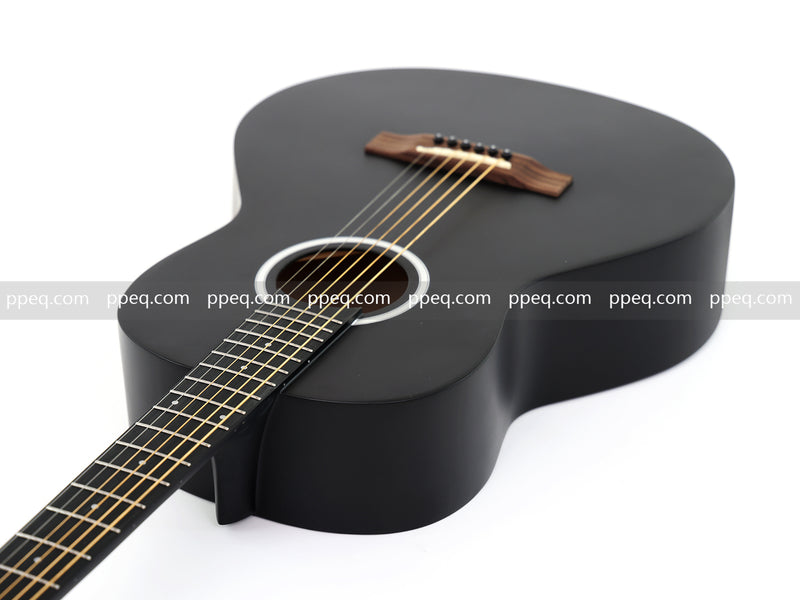 38-inch Acoustic Guitar with Modern Black Matte Finish - Slim Basswood Body (JY-381)