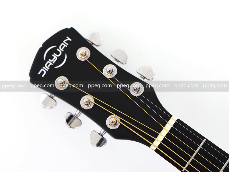38-inch Acoustic Guitar with Modern Black Matte Finish - Slim Basswood Body (JY-381)