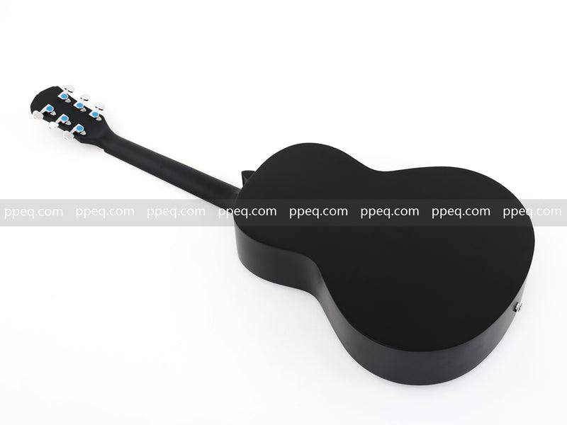 38-inch Acoustic Guitar with Modern Black Matte Finish - Slim Basswood Body (JY-381)