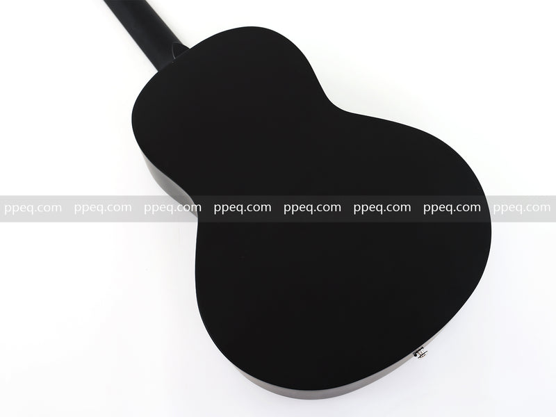 38-inch Acoustic Guitar with Modern Black Matte Finish - Slim Basswood Body (JY-381)