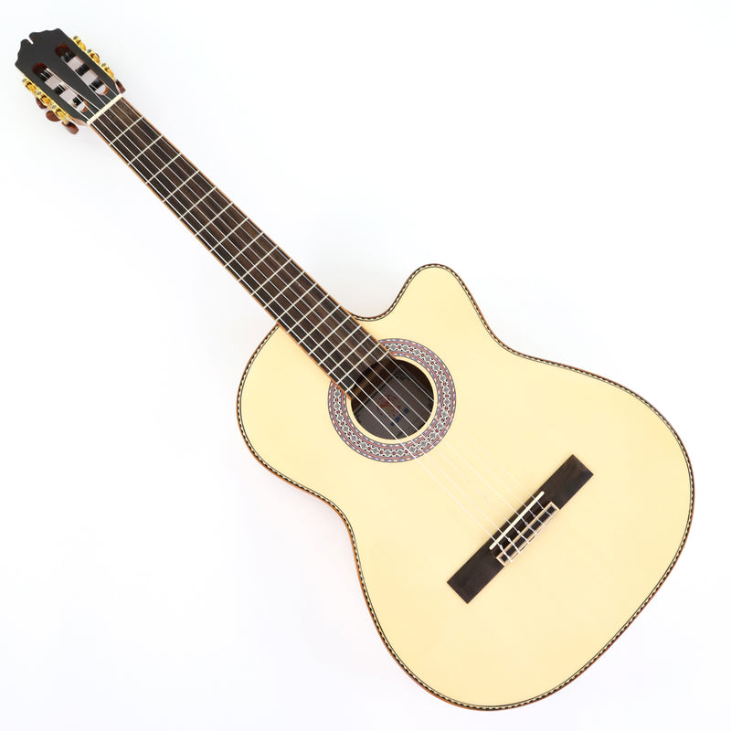 39 Inch 4/4 Full Size Cutaway Classical Guitar with Gloss Natural Finish (TY-022)