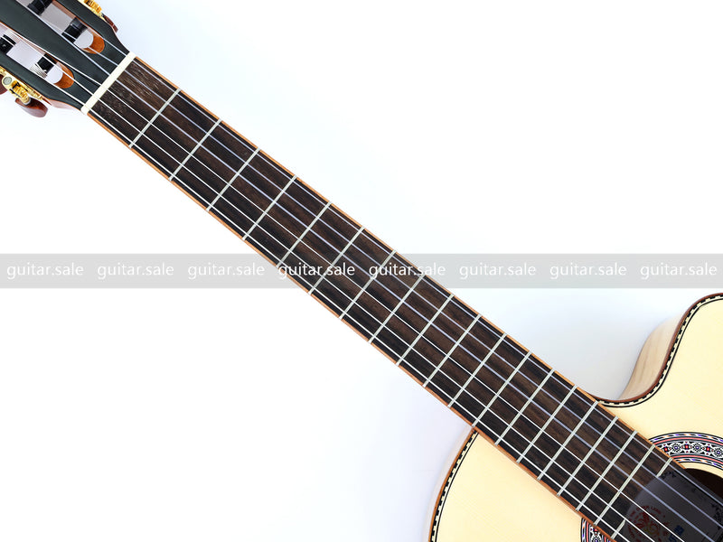 39 Inch 4/4 Full Size Cutaway Classical Guitar with Gloss Natural Finish (TY-022)