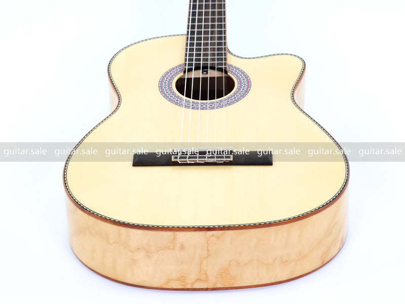 39 Inch 4/4 Full Size Cutaway Classical Guitar with Gloss Natural Finish (TY-022)