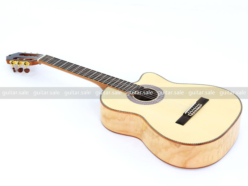 39 Inch 4/4 Full Size Cutaway Classical Guitar with Gloss Natural Finish (TY-022)