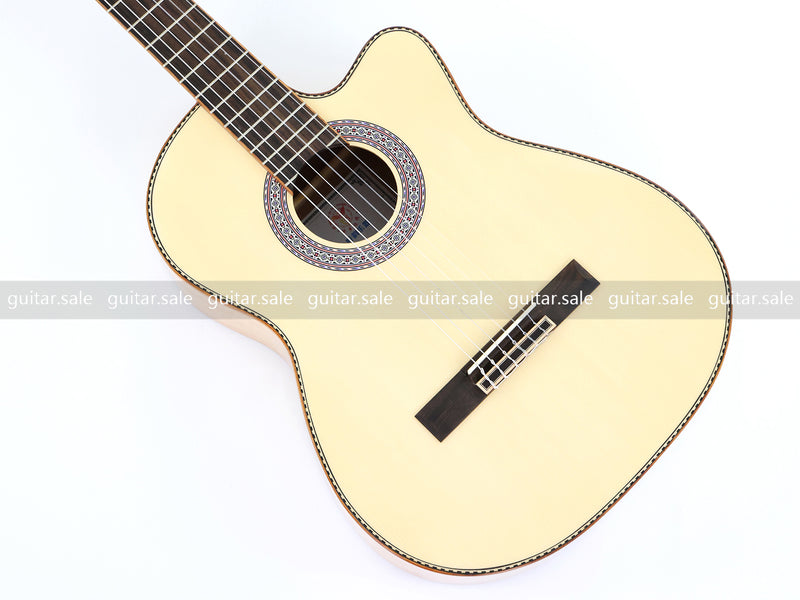 39 Inch 4/4 Full Size Cutaway Classical Guitar with Gloss Natural Finish (TY-022)
