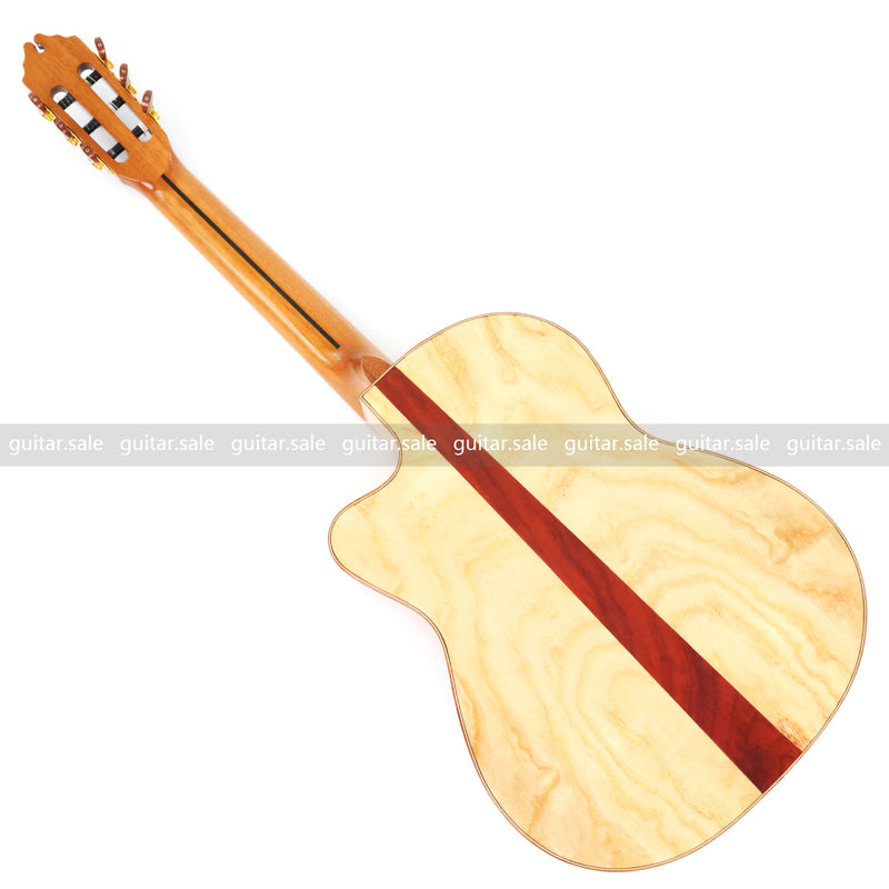 39 Inch 4/4 Full Size Cutaway Classical Guitar with Gloss Natural Finish (TY-022)