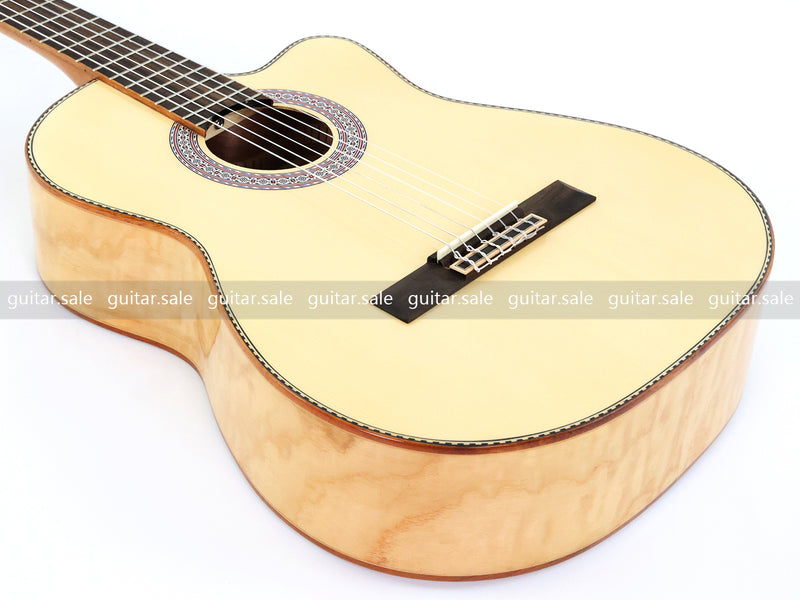 39 Inch 4/4 Full Size Cutaway Classical Guitar with Gloss Natural Finish (TY-022)