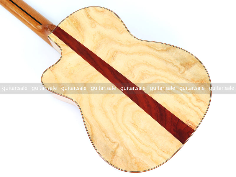 39 Inch 4/4 Full Size Cutaway Classical Guitar with Gloss Natural Finish (TY-022)