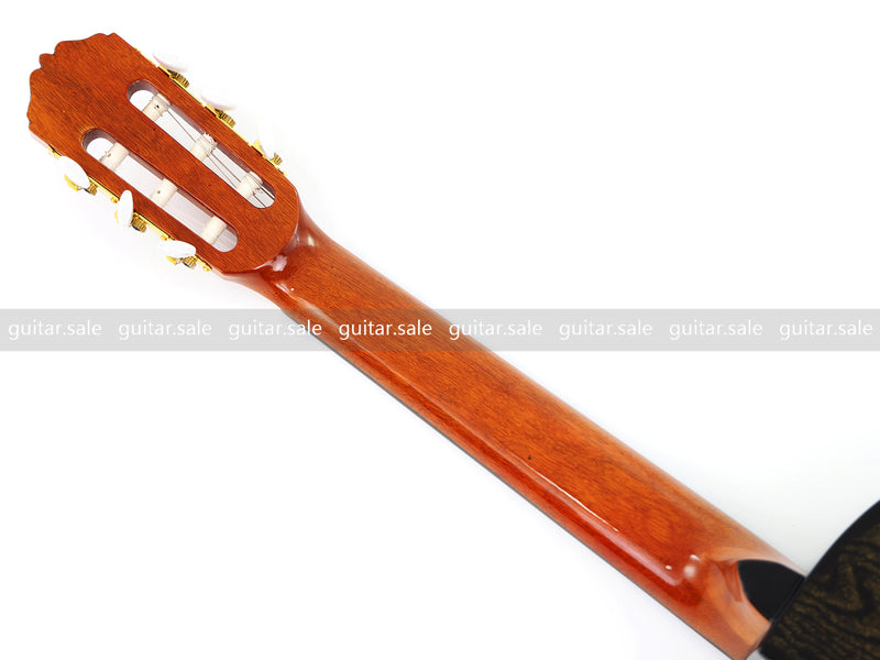 39 Inch 4/4 Full Size Standard Cutaway Classical Guitar with Black Gold Flake Gloss Finish (PMG-018)