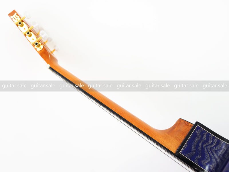 39 Inch 4/4 Full Size Standard Cutaway Classical Guitar with Blue Gold Flake Gloss Finish (PMG-019)