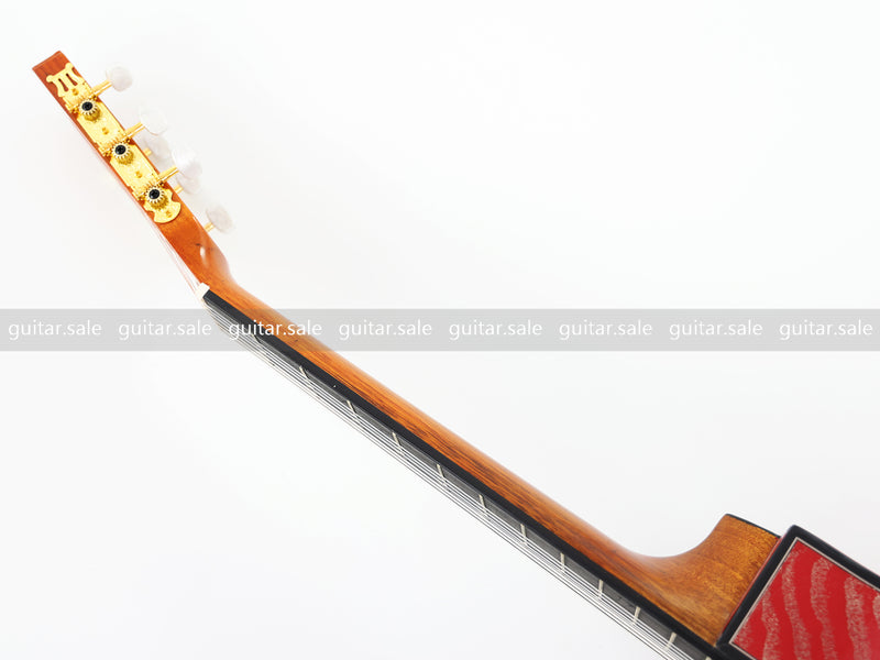 39 Inch 4/4 Full Size Standard Cutaway Classical Guitar with Red Gold Flake Gloss Finish (PMG-020)