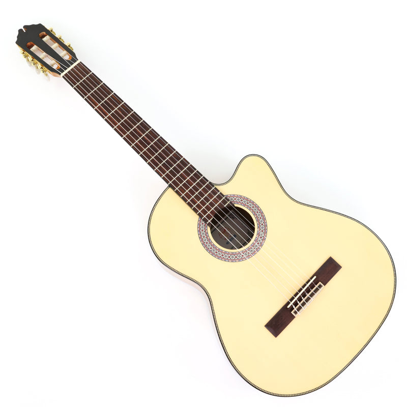 39 Inch 4/4 Full Size Standard Cutaway Solid Spruce Top Classical Guitar (TY-034)
