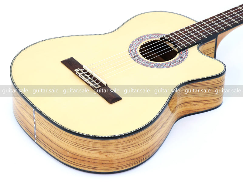 39 Inch 4/4 Full Size Standard Cutaway Solid Spruce Top Classical Guitar (TY-034)