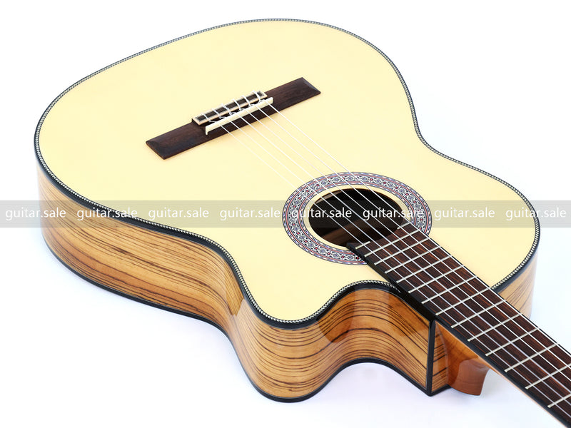 39 Inch 4/4 Full Size Standard Cutaway Solid Spruce Top Classical Guitar (TY-034)