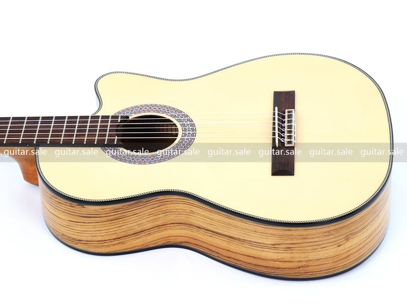 39 Inch 4/4 Full Size Standard Cutaway Solid Spruce Top Classical Guitar (TY-034)