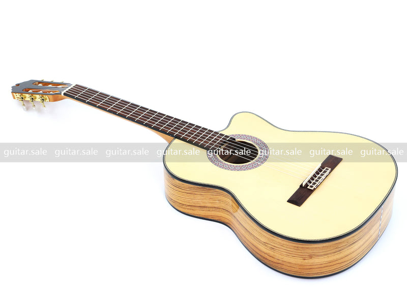 39 Inch 4/4 Full Size Standard Cutaway Solid Spruce Top Classical Guitar (TY-034)