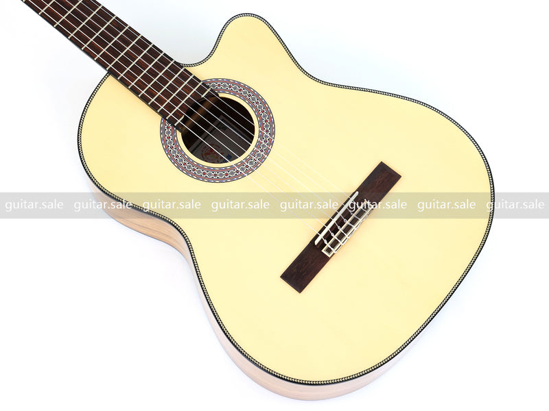 39 Inch 4/4 Full Size Standard Cutaway Solid Spruce Top Classical Guitar (TY-034)
