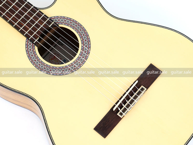 39 Inch 4/4 Full Size Standard Cutaway Solid Spruce Top Classical Guitar (TY-034)