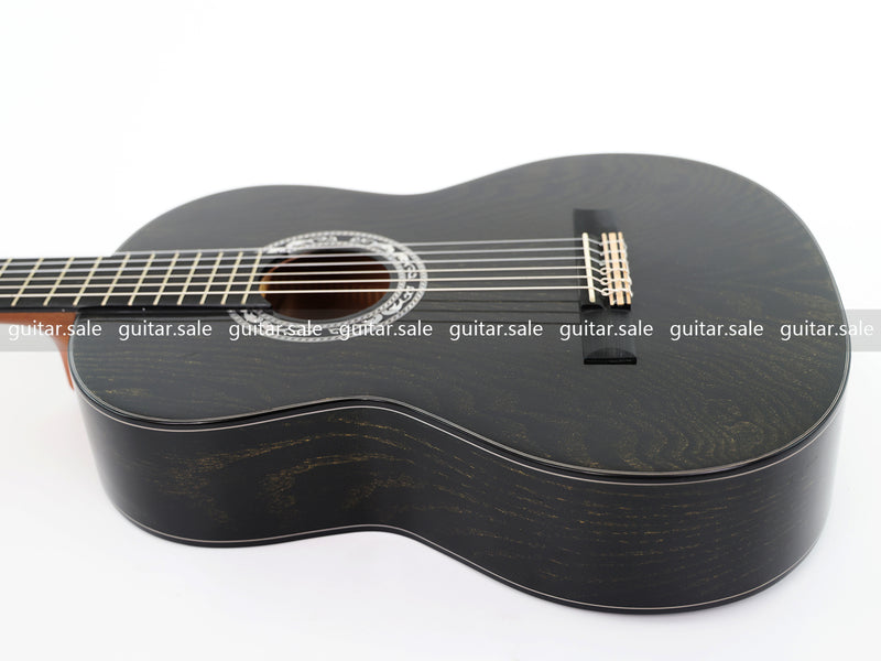 39 Inch 4/4 Full Size Standard Non-Cutaway Classical Guitar with Black Gold Flake Gloss Finish (PMG-017)