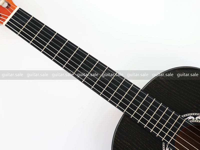 39 Inch 4/4 Full Size Standard Non-Cutaway Classical Guitar with Black Gold Flake Gloss Finish (PMG-017)