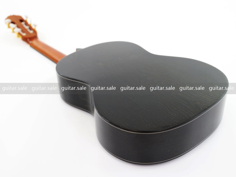 39 Inch 4/4 Full Size Standard Non-Cutaway Classical Guitar with Black Gold Flake Gloss Finish (PMG-017)