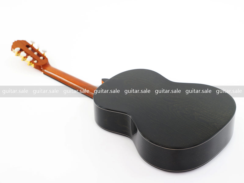 39 Inch 4/4 Full Size Standard Non-Cutaway Classical Guitar with Black Gold Flake Gloss Finish (PMG-017)