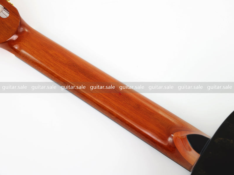 39 Inch 4/4 Full Size Standard Non-Cutaway Classical Guitar with Black Gold Flake Gloss Finish (PMG-017)