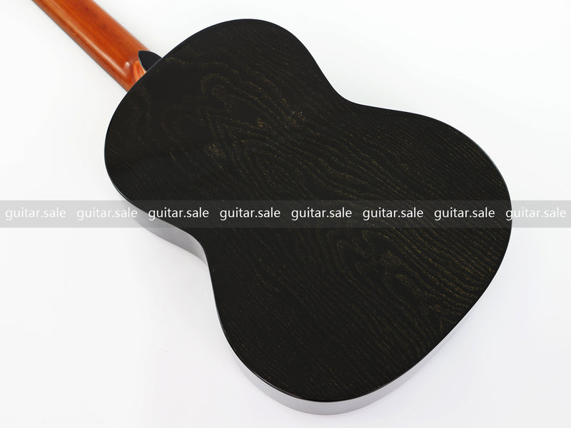 39 Inch 4/4 Full Size Standard Non-Cutaway Classical Guitar with Black Gold Flake Gloss Finish (PMG-017)