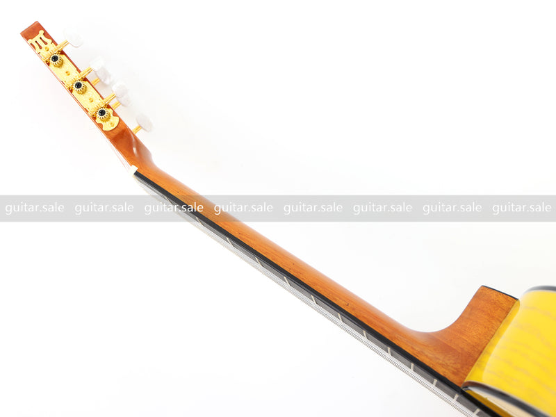 39 Inch 4/4 Full Size Standard Non-Cutaway Classical Guitar with Yellow Gold Flake Gloss Finish (PMG-021)
