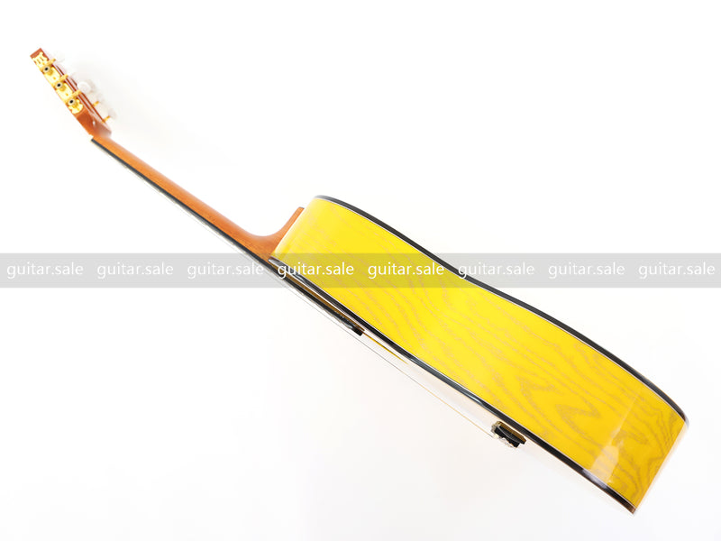 39 Inch 4/4 Full Size Standard Non-Cutaway Classical Guitar with Yellow Gold Flake Gloss Finish (PMG-021)