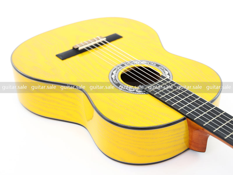 39 Inch 4/4 Full Size Standard Non-Cutaway Classical Guitar with Yellow Gold Flake Gloss Finish (PMG-021)