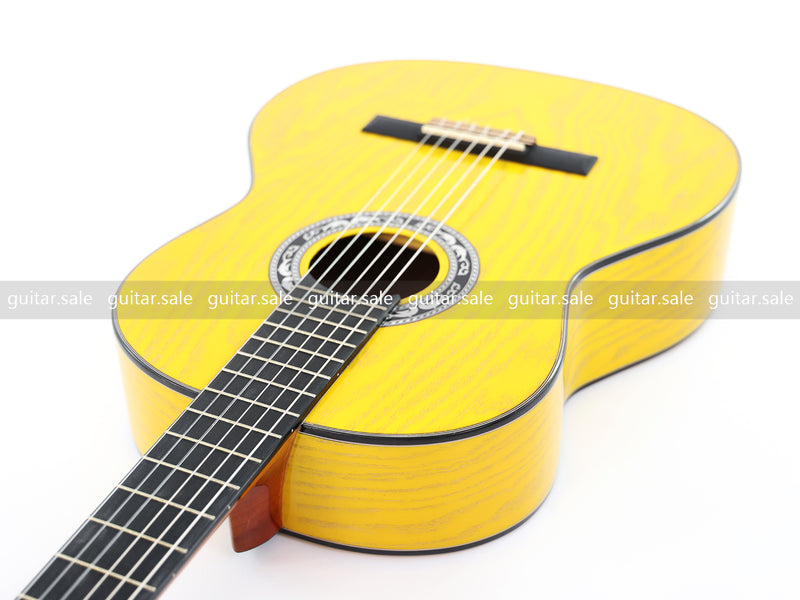 39 Inch 4/4 Full Size Standard Non-Cutaway Classical Guitar with Yellow Gold Flake Gloss Finish (PMG-021)