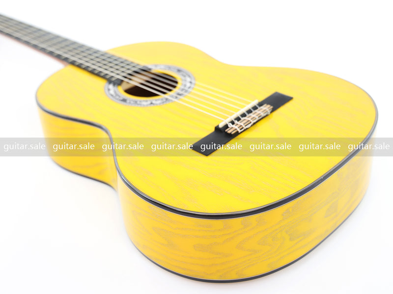 39 Inch 4/4 Full Size Standard Non-Cutaway Classical Guitar with Yellow Gold Flake Gloss Finish (PMG-021)