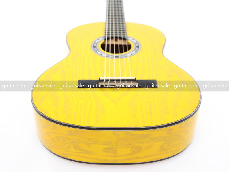 39 Inch 4/4 Full Size Standard Non-Cutaway Classical Guitar with Yellow Gold Flake Gloss Finish (PMG-021)