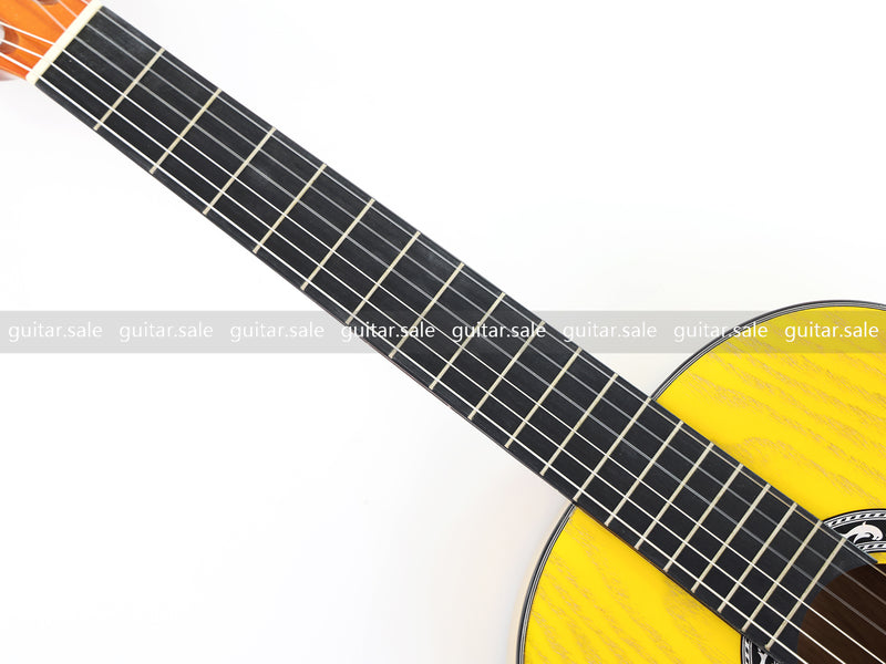 39 Inch 4/4 Full Size Standard Non-Cutaway Classical Guitar with Yellow Gold Flake Gloss Finish (PMG-021)