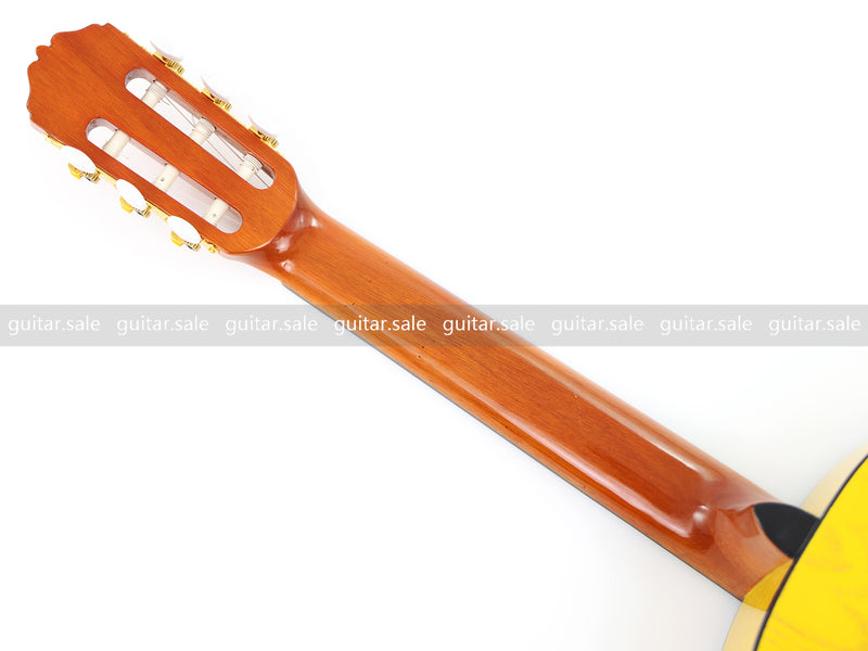 39 Inch 4/4 Full Size Standard Non-Cutaway Classical Guitar with Yellow Gold Flake Gloss Finish (PMG-021)