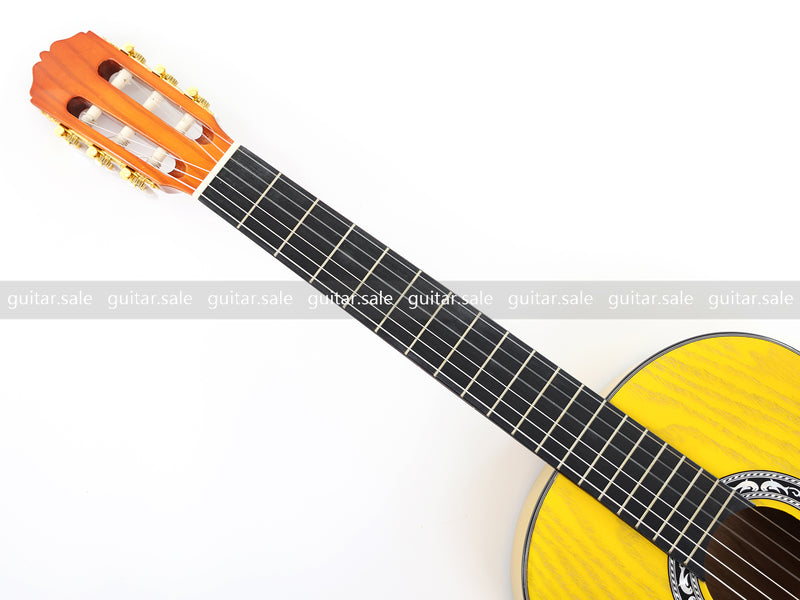 39 Inch 4/4 Full Size Standard Non-Cutaway Classical Guitar with Yellow Gold Flake Gloss Finish (PMG-021)