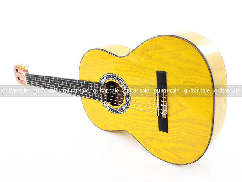39 Inch 4/4 Full Size Standard Non-Cutaway Classical Guitar with Yellow Gold Flake Gloss Finish (PMG-021)