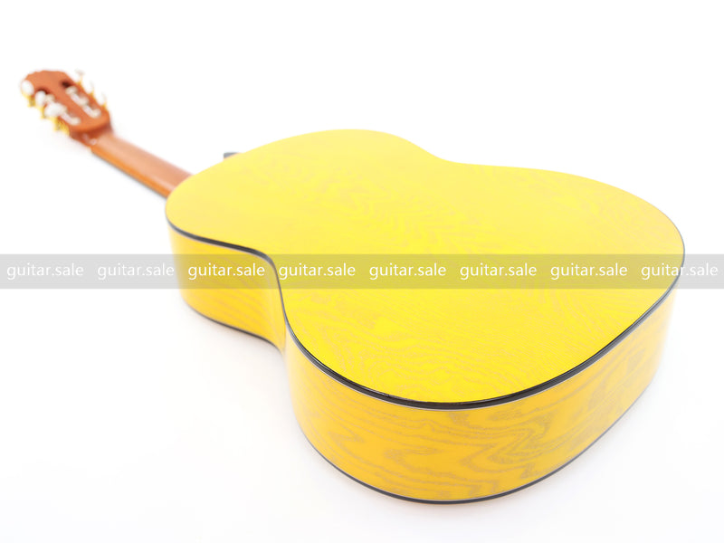 39 Inch 4/4 Full Size Standard Non-Cutaway Classical Guitar with Yellow Gold Flake Gloss Finish (PMG-021)