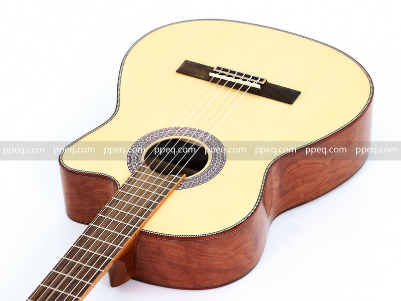 39 Inch Full Size Cutaway Nylon String Classical Guitar with Gloss Finish (TY-013)