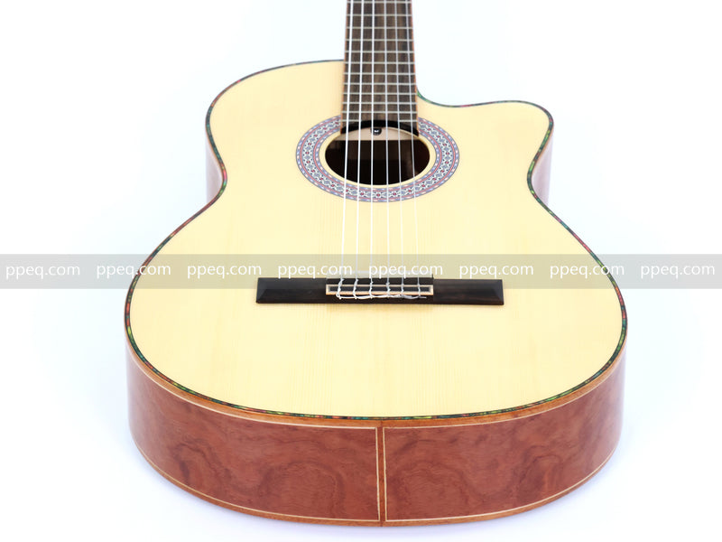 39 Inch Full Size Cutaway Nylon String Classical Guitar with Gloss Finish (TY-014)