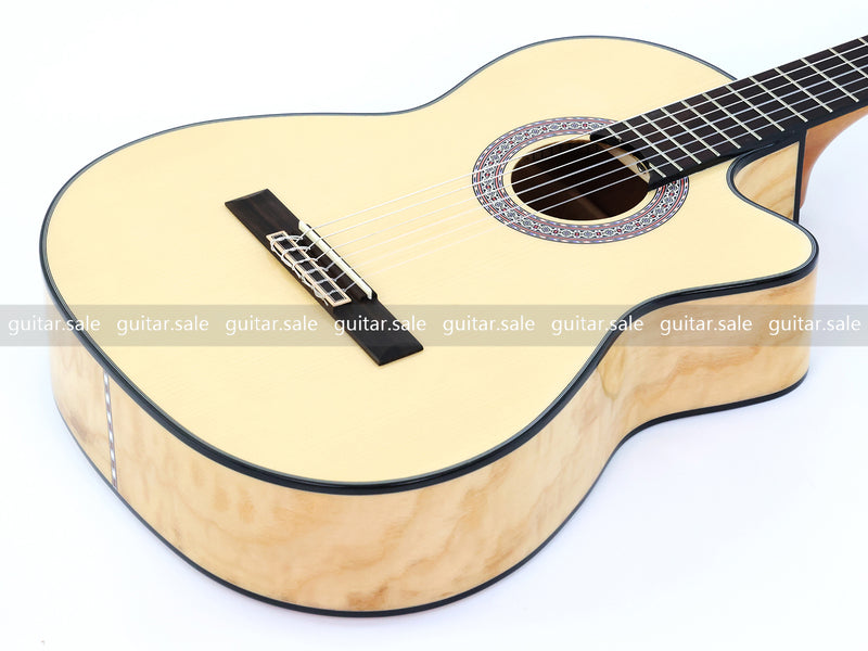 39 Inch Full Size Standard Cutaway Solid Spruce Top Classical Guitar (TY-038)