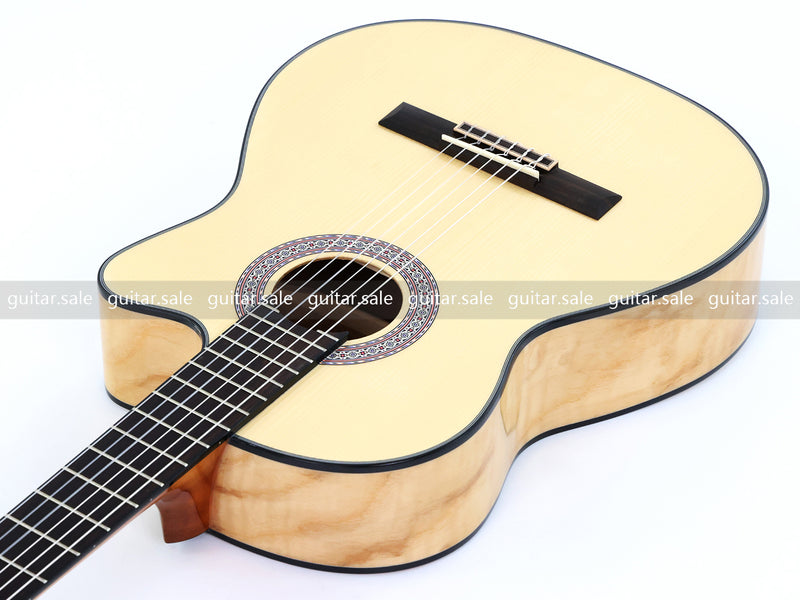 39 Inch Full Size Standard Cutaway Solid Spruce Top Classical Guitar (TY-038)