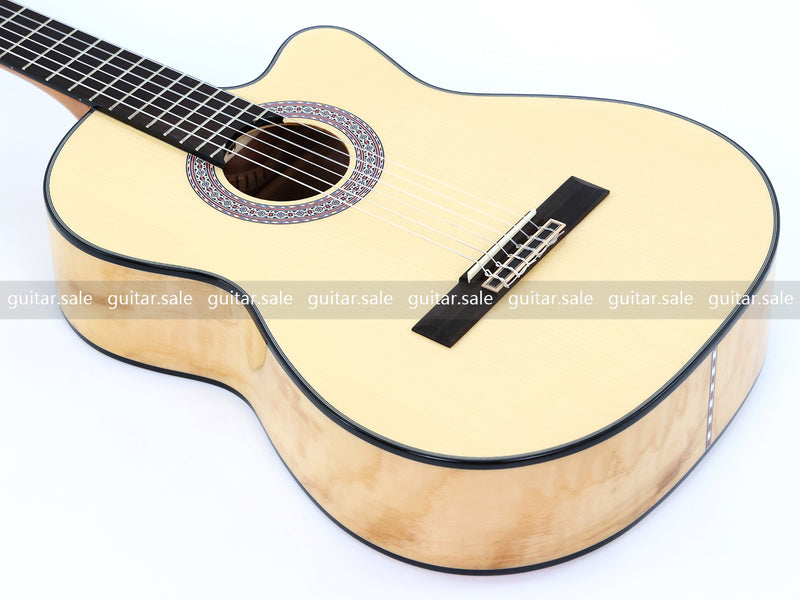 39 Inch Full Size Standard Cutaway Solid Spruce Top Classical Guitar (TY-038)
